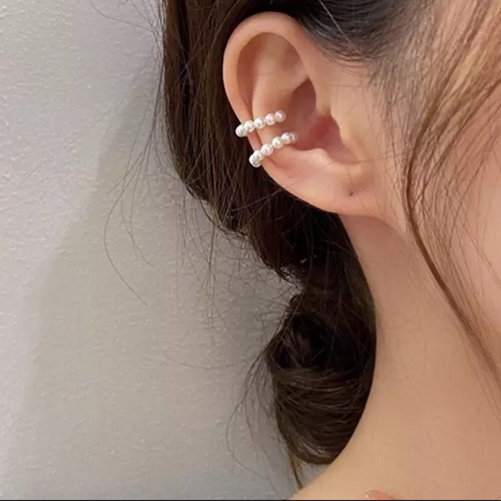 “Pearl Haven” No Pierce Ear Cuff Bohemian Hippie Dainty Beach/Festival Earrings